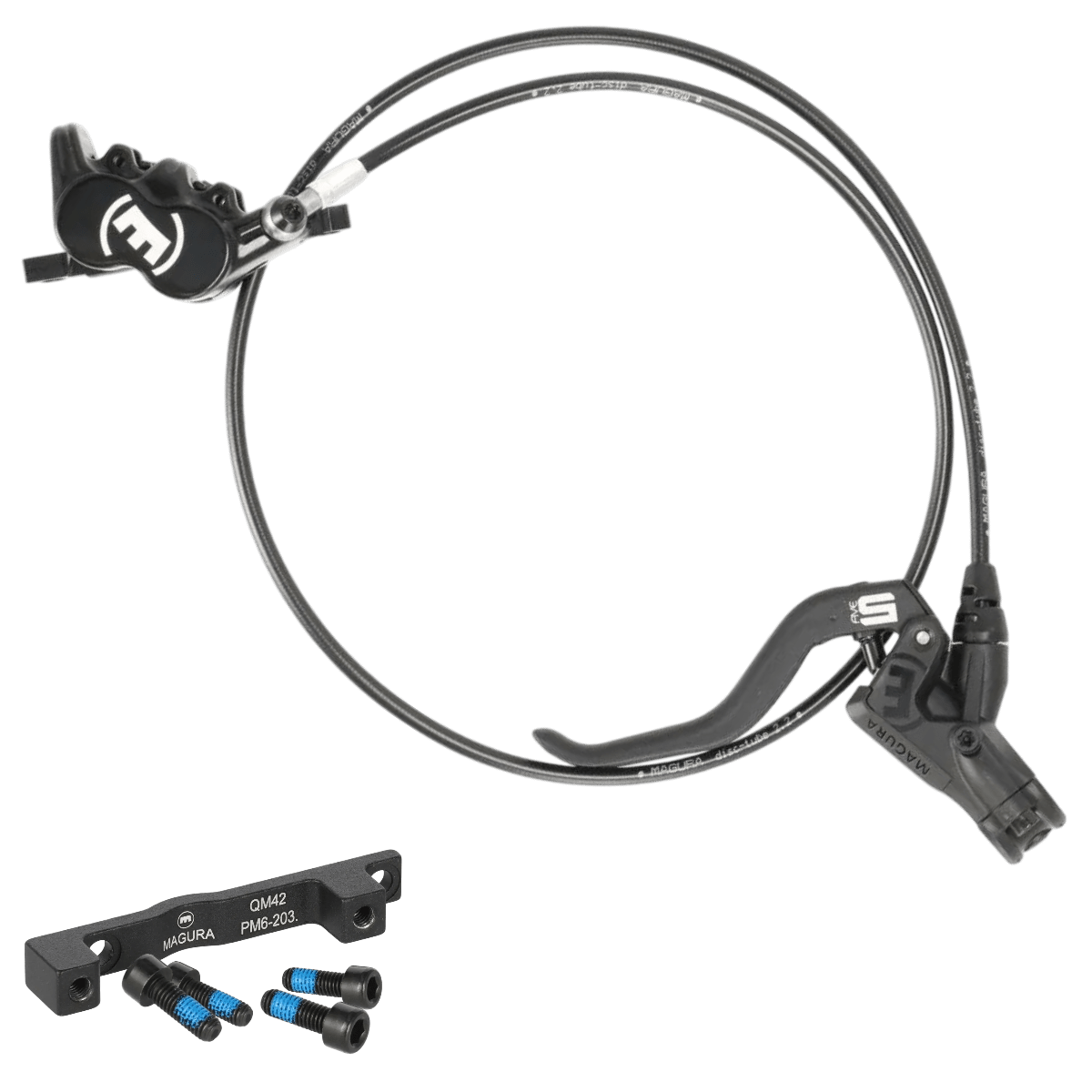 Magura MT5 Scheibenbremse Vorderrad | 4-Kolben | 900 mm Leitung | inkl. QM42 Adapter für 203 mm - RAAAD.de